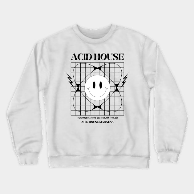 ACID HOUSE  - 303 Grid Madness Crewneck Sweatshirt by DISCOTHREADZ 